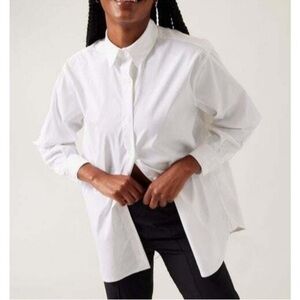 Athleta NWOT oversized performance button down XXS